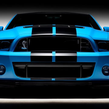 Ford Mustang Shelby GT500 SVT, 5K, Muscle cars, Racing stripes, Front View