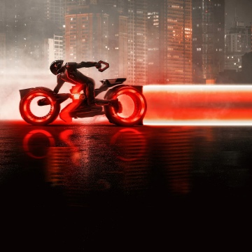 Tron: Ares, Movie poster, Futuristic, Red aesthetic, 5K, 2025 Movies