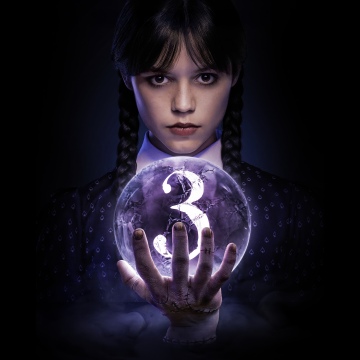 Wednesday (Netflix), Season 3, Jenna Ortega as Wednesday Addams, 5K, Dark background