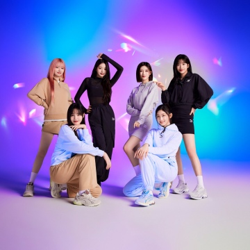 IVE (K-pop), Puma Campaign, An Yujin, Gaeul, Rei (IVE), Jang Wonyoung, Liz (IVE), Leeseo, Colorful background, Vibrant, 5K