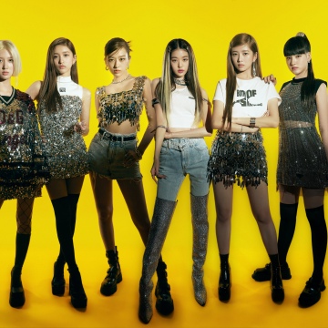 IVE (K-pop), 8K, Yellow background, An Yujin, Gaeul, Rei (IVE), Jang Wonyoung, Liz (IVE), Leeseo, 5K