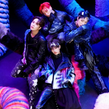 ATEEZ, Boy band, Korean singers, K-pop group, Neon, Vibrant