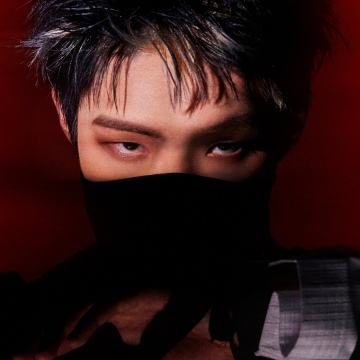 Mingi, ATEEZ, Red background, South Korean Singer