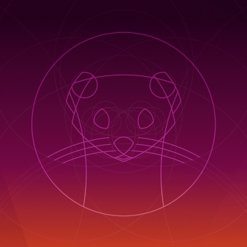Ubuntu 19.10 (Eoan Ermine), Stock, Gradient background, Geometric
