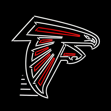 Atlanta Falcons, AMOLED, Black background, NFL team, Logo, American football team, LED lighting