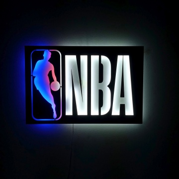 NBA, Neon sign, Basketball, Logo, Glowing, Dark background, 5K