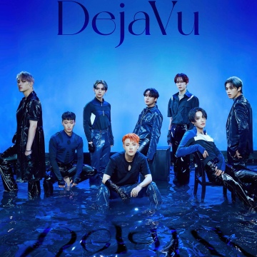 ATEEZ - Dejavu, 5K, Blue background, Hongjoong, Seonghwa, Yunho, Yeosang, San (ATEEZ), Mingi, Wooyoung, Jongho