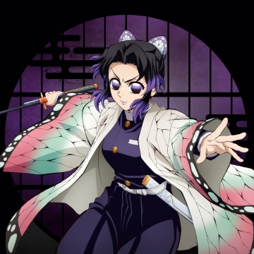 Shinobu Kocho - Infinity Castle, 5K, Anime movie, Demon Slayer: Kimetsu No Yaiba Infinity Castle, Black background, Shinobu Kocho