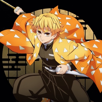 Zenitsu Agatsuma - Infinity Castle, 5K, Anime movie, Demon Slayer: Kimetsu No Yaiba Infinity Castle, Black background, Zenitsu Agatsuma