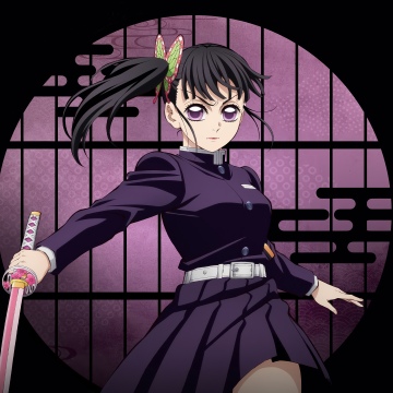 Kanao Tsuyuri - Infinity Castle, 5K, Anime movie, Demon Slayer: Kimetsu No Yaiba Infinity Castle, Black background, Kanao Tsuyuri