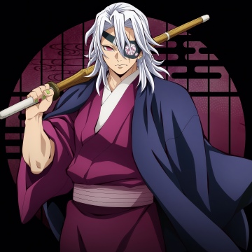 Tengen Uzui - Infinity Castle, 5K, Anime movie, Demon Slayer: Kimetsu No Yaiba Infinity Castle, Black background, Tengen Uzui