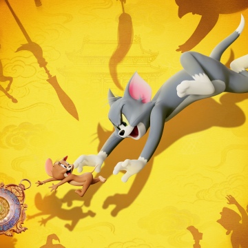 Tom And Jerry: Forbidden Compass, 2025, Animation movies, 5K, Tom & Jerry, 2025 Movies, Yellow background