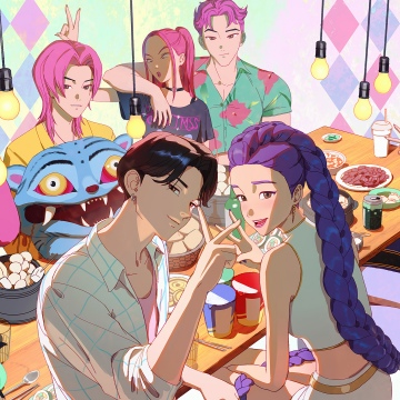 Huntrix, Saja Boys, KPop Demon Hunters, Rumi (Huntrix), Mira (Huntrix), Zoey (Huntrix)