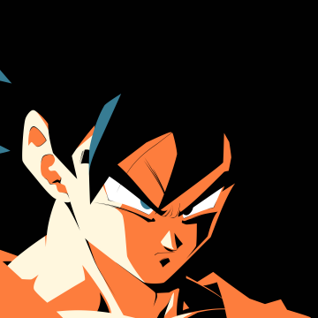 Angry, Son Goku, Black background, AMOLED, Minimalist