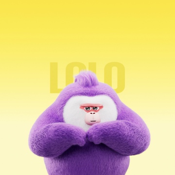 Cute gorilla, Cartoon, 5K, Honor Magic V Flip 2, Stock, Yellow gradient, Cute cartoon