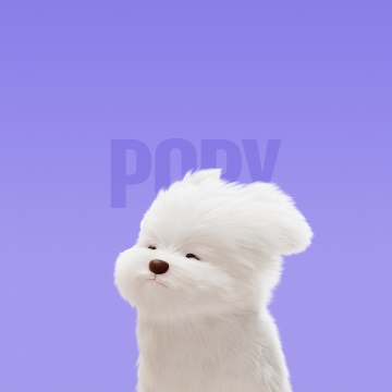 Maltese Dog, Cute cartoon, 5K, Honor Magic V Flip 2, Stock, Purple background, Cute puppy