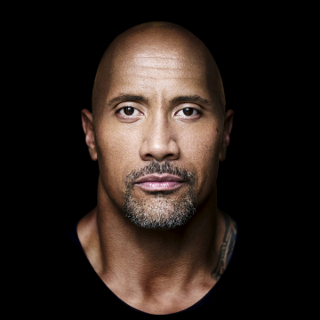 Dwayne Johnson, AMOLED, 5K, Black background, American actor