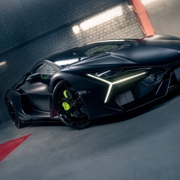 Lamborghini Revuelto, Garage, Matte black, 5K