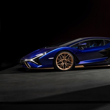 Lamborghini Sián FKP 37, Modern design, Exotic car, Blue car