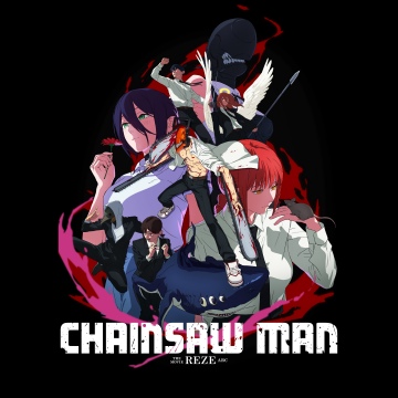 Chainsaw Man - The Movie: Reze Arc, 12K, Movie poster, Black background, Anime movie, 2025 Movies, 5K, 8K, Denji, Makima