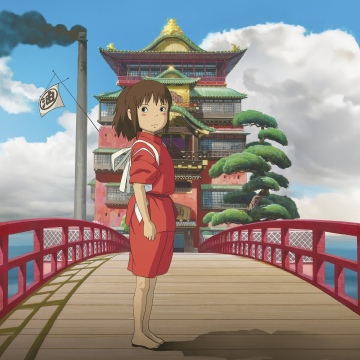 Chihiro, Japanese girl, Spirited Away, Japanese architecture, 5K