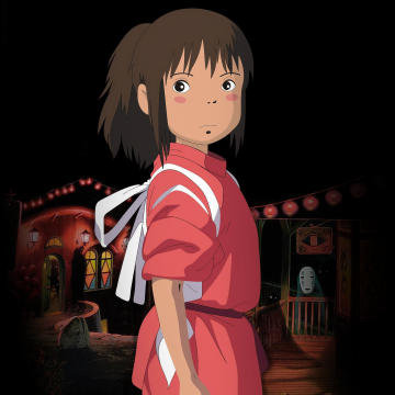 Chihiro, Spirited Away, Japanese, Black background, Studio Ghibli
