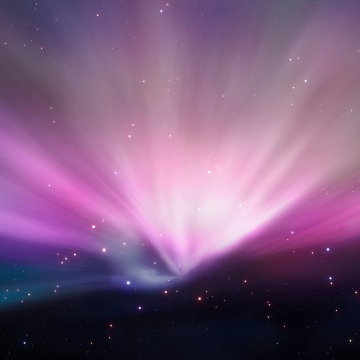 OS X Leopard, Aurora, Stars in sky, Pink sky, Mac OS X, Stock, 5K, Aurora sky
