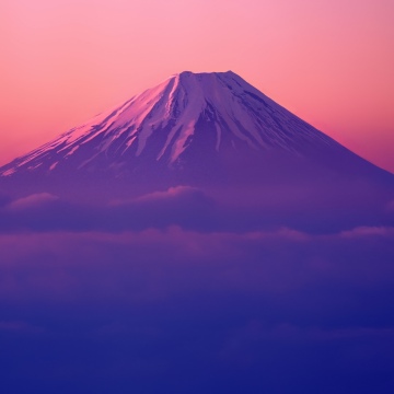 OS X Lion, Twilight, Mount Fuji, Clouds, Sunrise, Mac OS X, Stock, 5K