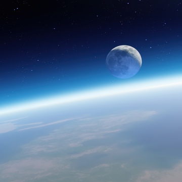 OS X Mountain Lion, Cosmos, Earth, Outer space, Moon, Mac OS X, Stock, 5K