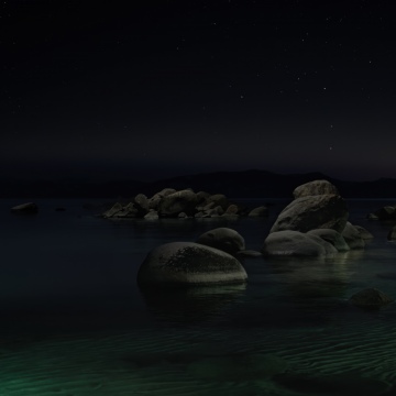 macOS Tahoe Beach Night, 5K wallpaper