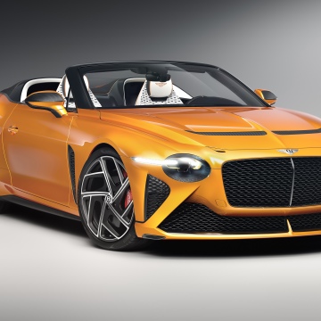 Bentley Mulliner Bacalar, Convertible, Orange cars, 5K