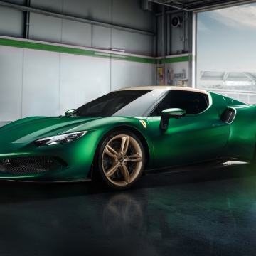 Ferrari 296 GTB, Green car, 5K, 8K