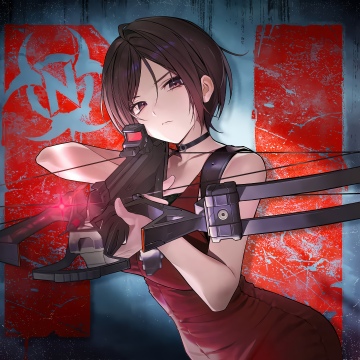 Goddess of Victory: Nikke, Resident Evil, 5K, Ada Wong, Crossbow, Anime girl