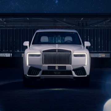 Rolls-Royce Cullinan Cosmos, 2025, 5K, White cars, Night