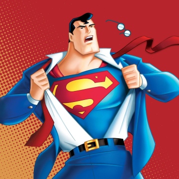 Superman, Animated series, Cartoon, Gradient background