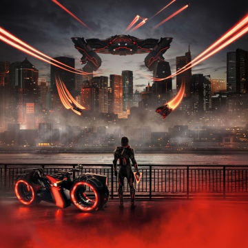 Tron: Ares, Futuristic, Movie poster, 2025 Movies, Sci-Fi movies, 5K, 8K