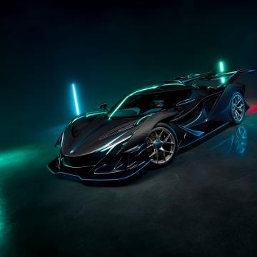 Apollo Intensa Emozione Ocean Dragon, 5K, Sports cars, Neon Lights
