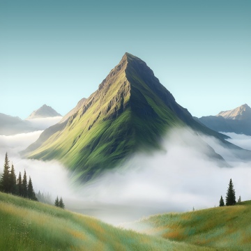 Honor Magic8, Stock, Mountain Landscape, Foggy, Green landscape, 5K