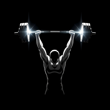 Weightlifter, Strength, Black background, Glowing, AMOLED, Minimal art, 5K, Weightlifting