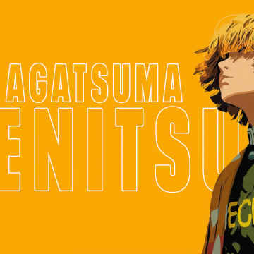 Zenitsu Agatsuma, Minimalist, Yellow aesthetic, Demon Slayer: Kimetsu no Yaiba, Yellow background