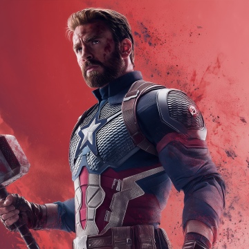 Chris Evans, Captain America, Marvel Superheroes, Mjolnir, Thor Hammer, Avengers: Endgame