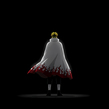 Minato Namikaze, Minimalist, Black background, 5K, Naruto Shippuden
