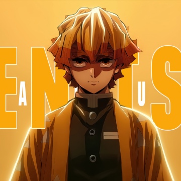 Zenitsu Agatsuma, Character art, Yellow aesthetic, Demon Slayer: Kimetsu no Yaiba, Yellow gradient