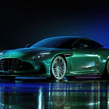 Aston Martin DB12, Super tourer, Green car, Sports cars, Reflections