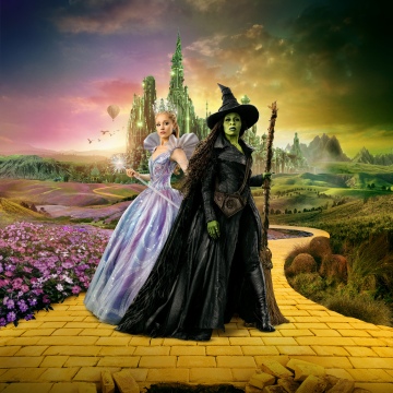 Wicked: For Good, Vertical, Movie poster, Ariana Grande, Cynthia Erivo, 2025 Movies, Elphaba Thropp, Glinda