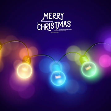 Merry Christmas, Christmas lights, Holidays, Bokeh, Colorful lights, 5K, Dark blue