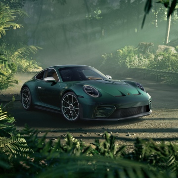 Porsche 911 GT3 Touring Icons of Latin America, 5K, Porsche 911 GT3 Touring, Green aesthetic