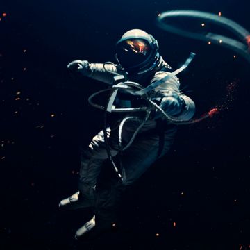 Astronaut, Lost in Space, Space suit, Dark background, Space Adventure