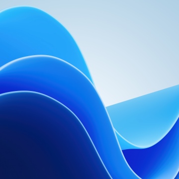 Blue waves, 5K, Windows 11, Blue abstract