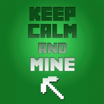 Keep Calm and Mine, Minecraft, Green background, 5K